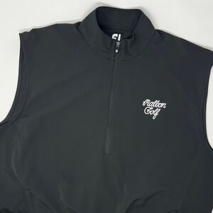 FootJoy X Malbon Golf Black Windshirt Vest Mens Size Small Quarter Zip